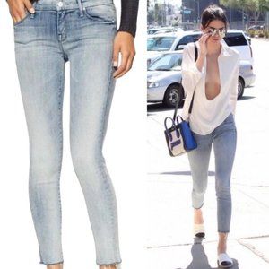 Mother The Looker Ankle Fray Clear As Day Light Wash Jeans Size 27